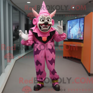 Mascot character of a Pink...