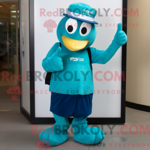 Mascot character of a Teal...