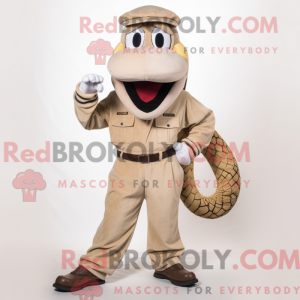 Maskotkarakter av en Beige...