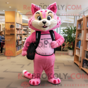 Maskottchen eines rosa...