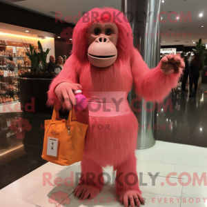 Maskottchenfigur eines rosa...