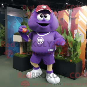 Maskot karakter af en lilla...