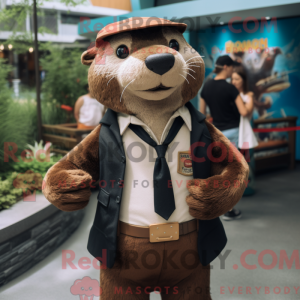 Mascot character of a Brown...