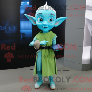 Mascot character of a Cyan...