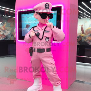 Pink Army Soldier maskot...