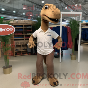 Mascot character of a Brown...