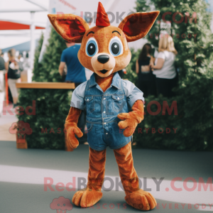 Maskottchen eines roten...