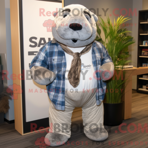 Maskottchen einer grauen...