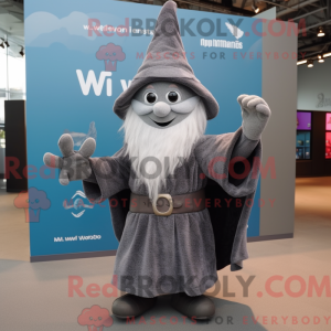 Maskotfigur af en grå...
