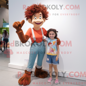 Mascot character of a Brown...