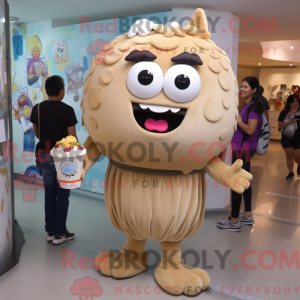 Mascot character of a Tan...