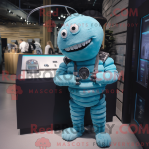 Mascot character of a Cyan...