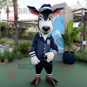 Navy Okapi maskot drakt...