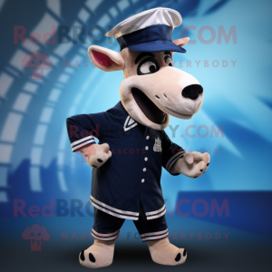 Navy Okapi mascotte kostuum...