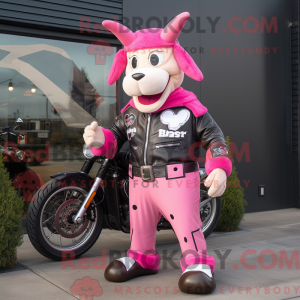 Maskotkarakter af en Pink...
