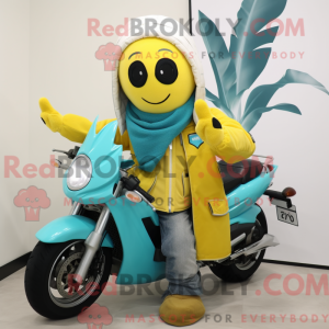 Mascot character of a Cyan...