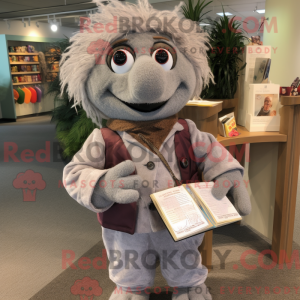 Maskot karakter av en sølv...