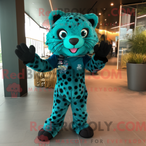 Mascot character of a Teal...