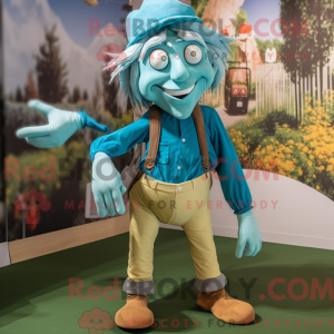 Mascot character of a Cyan...