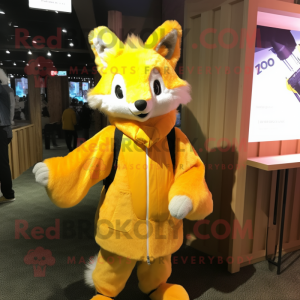 Yellow Fox maskot kostume...