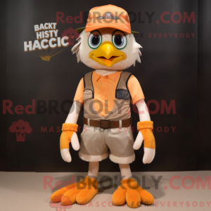Maskotfigur af en Peach...