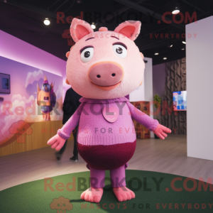 Mascot character of a Pink...