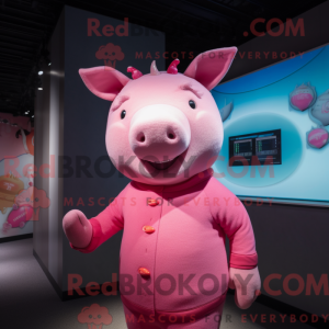Mascot character of a Pink...