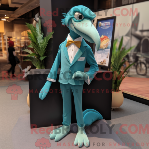 Mascot character of a Teal...