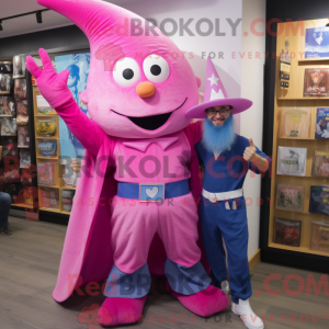 Mascot character of a Pink...