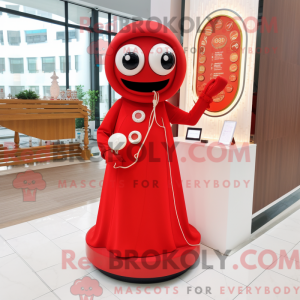 Maskot karakter af en rød...