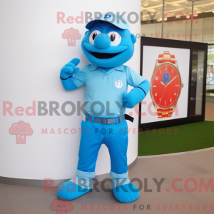 Maskottchen einer blauen...