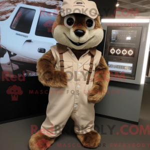 Mascot character of a Beige...