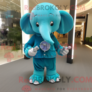 Mascot character of a Cyan...