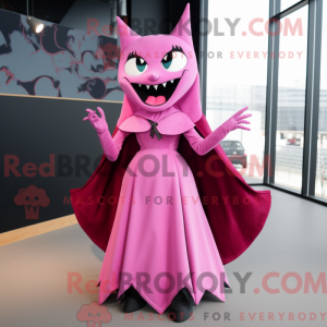 Mascottefiguur van een roze...