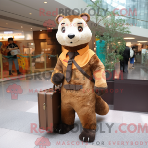 Mascot character of a Brown...