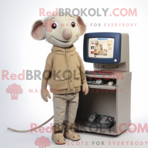 Maskotkarakter af en beige...
