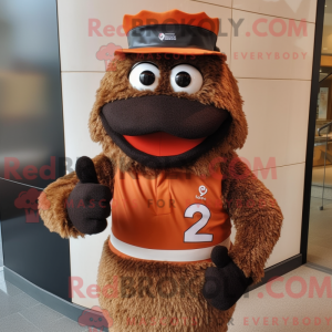 Mascot character of a Brown...