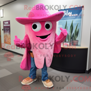 Maskotkarakter av en Pink...