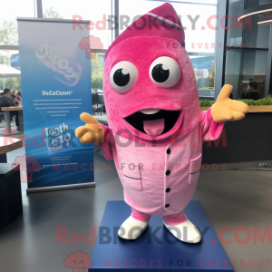 Mascot character of a Pink...