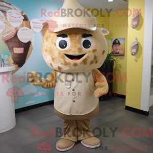 Mascot character of a Tan...