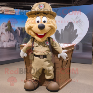 Tan Heart maskot kostume...