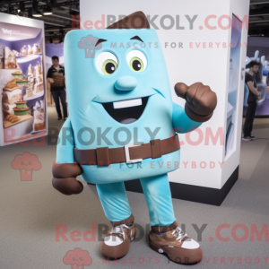 Maskot karakter af en cyan...