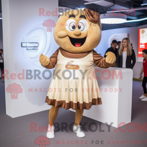 Mascot character of a Beige...