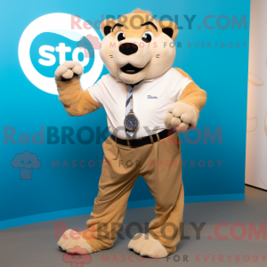 Mascot character of a Tan...