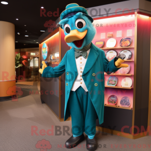 Mascot character of a Teal...