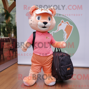 Maskot-karakter av en Peach...