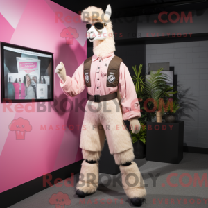 Maskottchen eines rosa...