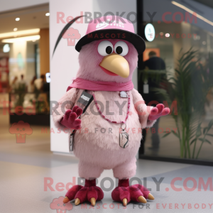 Maskottchen eines rosa...