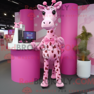 Mascot character of a Pink...