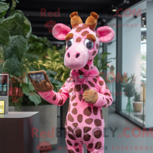 Maskottchen einer rosa...